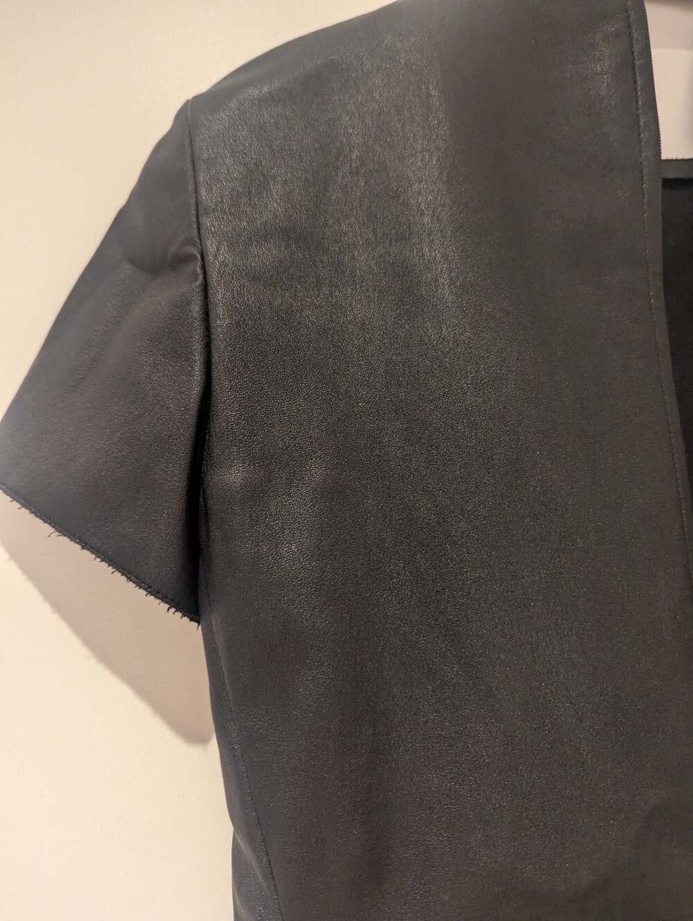 Celine Phoebe Philo Lambskin Leather Short Sleeve Top Size 36 - Picture 12 of 12